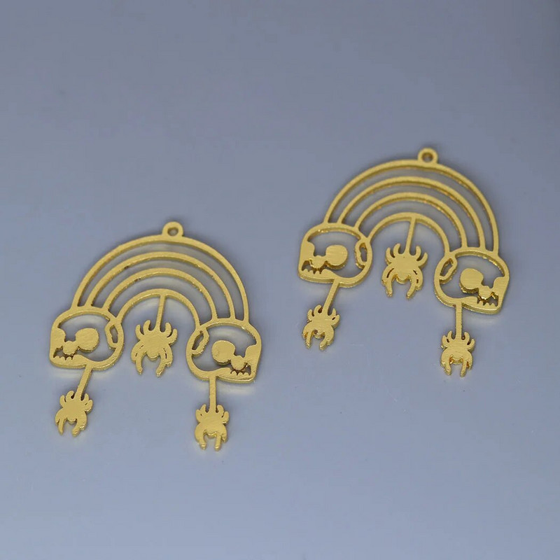 5 vnt./stal. Minimalistiniai vorų skeletai debesys kaukolės žavesio pakabukai, pasidaryk pats iš nerūdijančio plieno rankų darbo juvelyriniai dirbiniai