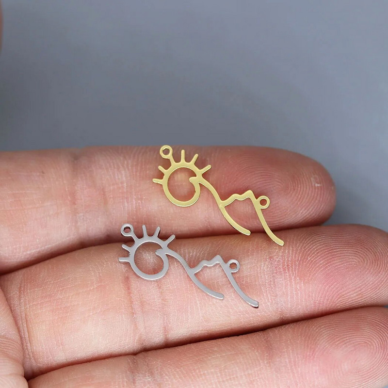 5vnt./stal. Minimalistiniai saulės ir kalnų karoliai moterims Sunshine Sunrise nerūdijančio plieno pakabukas rankų darbo papuošalai