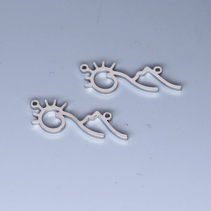 5vnt./stal. Minimalistiniai saulės ir kalnų karoliai moterims Sunshine Sunrise nerūdijančio plieno pakabukas rankų darbo papuošalai