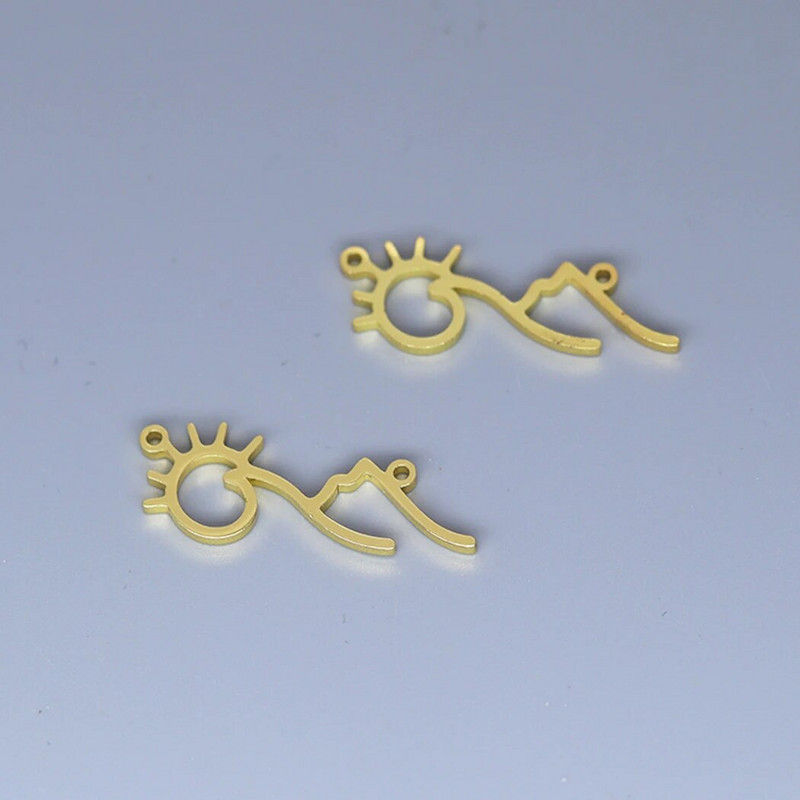 5vnt./stal. Minimalistiniai saulės ir kalnų karoliai moterims Sunshine Sunrise nerūdijančio plieno pakabukas rankų darbo papuošalai