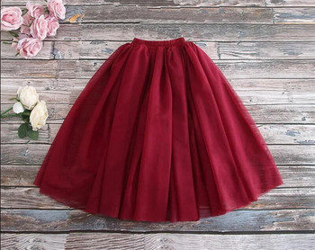 Пола за момиче Едноцветна дълга пола Плажна пола с дължина до глезена Мека марлена рокля Бебешки дрехи 1-10 години E17129