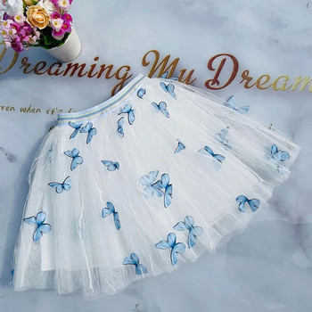 Καλοκαιρινή διχτυωτή φούστα για κορίτσια Ποιμενική τρισδιάστατη πεταλούδα Νέα χαριτωμένη φούστες για νήπιο κοριτσάκι Tutu Κορεατική μόδα από τούλι φούστα