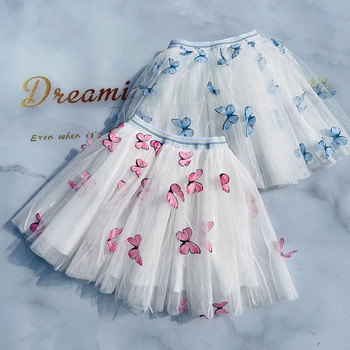 Καλοκαιρινή διχτυωτή φούστα για κορίτσια Ποιμενική τρισδιάστατη πεταλούδα Νέα χαριτωμένη φούστες για νήπιο κοριτσάκι Tutu Κορεατική μόδα από τούλι φούστα