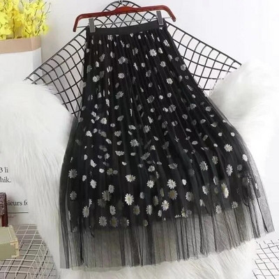 Child Daisy Print Tulle Φούστες 2023 Νέες καλοκαιρινές φούστες για κορίτσια Princess A-Line πλισέ φούστες Εφηβικές διχτυωτές φούστες για παιδιά 3-14T