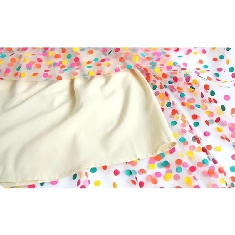 Παιδικές Διχτυωτές Φούστες 2023 Νέο Καλοκαιρινό Κορεάτικο Στιλ Ελαστική μέση Πολύχρωμη Πουά Πλισέ Παιδικές Φούστες Α σε γραμμή Α για κορίτσια