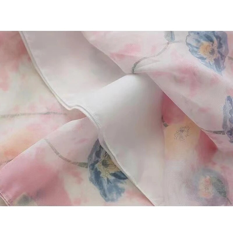 Retro National Style Girls Παιδικές Φούστες 2023 Νέα σιφόν ελαστικές μίντι φούστες με φλοράλ στάμπα Holiday beach φούστες