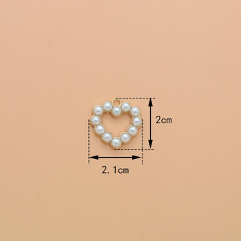 10 τμχ/Παρτίδα Σχήμα καρδιάς με απομίμηση μαργαριταρένιου σμάλτου κρεμαστό κρεμαστό κόσμημα για βραχιόλια σκουλαρίκι κοσμημάτων Μπρελόκ Κατασκευή χειροτεχνίας DIY