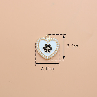 10 τμχ/Παρτίδα Σχήμα καρδιάς με απομίμηση μαργαριταρένιου σμάλτου κρεμαστό κρεμαστό κόσμημα για βραχιόλια σκουλαρίκι κοσμημάτων Μπρελόκ Κατασκευή χειροτεχνίας DIY