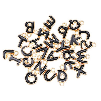 26 τμχ/παρτίδα 8mm Γούρια γράμματα Γούρια σμάλτο για κοσμήματα Κρεμαστό με αρχικό γράμμα Αλφάβητο DIY Βραχιόλι κολιέ διπλής όψης