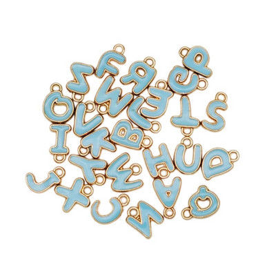26 τμχ/παρτίδα 8mm Γούρια γράμματα Γούρια σμάλτο για κοσμήματα Κρεμαστό με αρχικό γράμμα Αλφάβητο DIY Βραχιόλι κολιέ διπλής όψης
