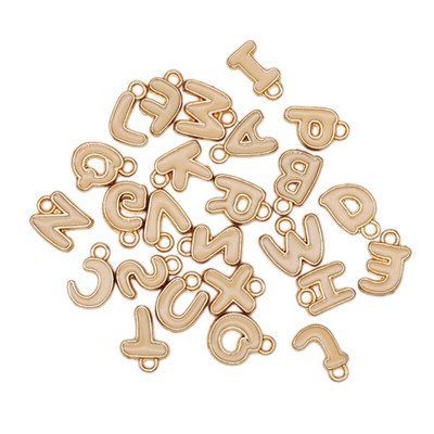 26 τμχ/παρτίδα 8mm Γούρια γράμματα Γούρια σμάλτο για κοσμήματα Κρεμαστό με αρχικό γράμμα Αλφάβητο DIY Βραχιόλι κολιέ διπλής όψης