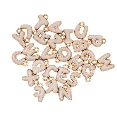 26 τμχ/παρτίδα 8mm Γούρια γράμματα Γούρια σμάλτο για κοσμήματα Κρεμαστό με αρχικό γράμμα Αλφάβητο DIY Βραχιόλι κολιέ διπλής όψης