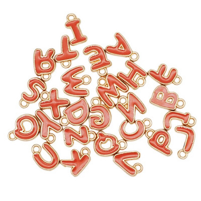 26 τμχ/παρτίδα 8mm Γούρια γράμματα Γούρια σμάλτο για κοσμήματα Κρεμαστό με αρχικό γράμμα Αλφάβητο DIY Βραχιόλι κολιέ διπλής όψης