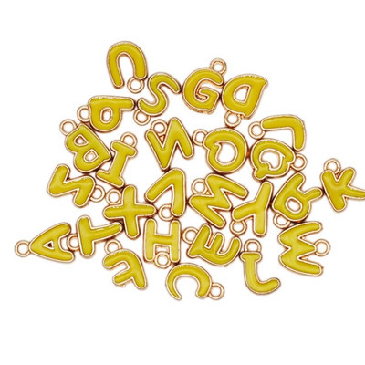 26 τμχ/παρτίδα 8mm Γούρια γράμματα Γούρια σμάλτο για κοσμήματα Κρεμαστό με αρχικό γράμμα Αλφάβητο DIY Βραχιόλι κολιέ διπλής όψης