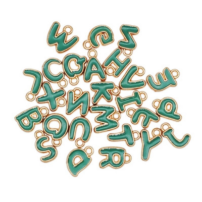 26 τμχ/παρτίδα 8mm Γούρια γράμματα Γούρια σμάλτο για κοσμήματα Κρεμαστό με αρχικό γράμμα Αλφάβητο DIY Βραχιόλι κολιέ διπλής όψης