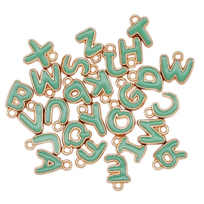 26 τμχ/παρτίδα 8mm Γούρια γράμματα Γούρια σμάλτο για κοσμήματα Κρεμαστό με αρχικό γράμμα Αλφάβητο DIY Βραχιόλι κολιέ διπλής όψης