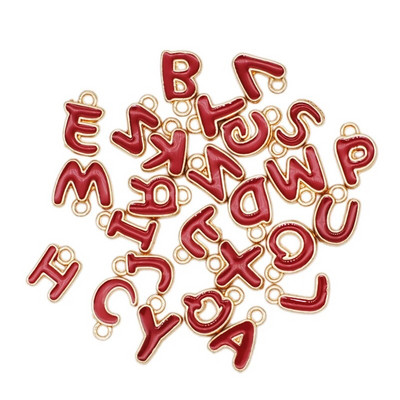 26 τμχ/παρτίδα 8mm Γούρια γράμματα Γούρια σμάλτο για κοσμήματα Κρεμαστό με αρχικό γράμμα Αλφάβητο DIY Βραχιόλι κολιέ διπλής όψης
