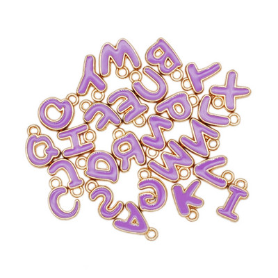 26 τμχ/παρτίδα 8mm Γούρια γράμματα Γούρια σμάλτο για κοσμήματα Κρεμαστό με αρχικό γράμμα Αλφάβητο DIY Βραχιόλι κολιέ διπλής όψης