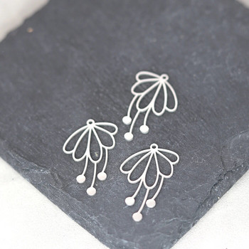 3 τμχ Vintage φούντες Flower DIY Craft Delicate Earrings Κολιέ Γούρια για κατασκευή κοσμημάτων Αξεσουάρ μενταγιόν από ανοξείδωτο ατσάλι