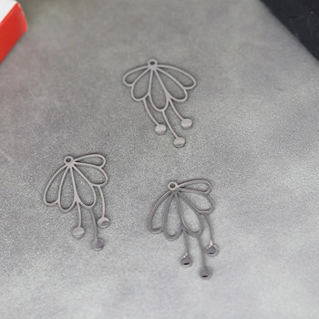 3 τμχ Vintage φούντες Flower DIY Craft Delicate Earrings Κολιέ Γούρια για κατασκευή κοσμημάτων Αξεσουάρ μενταγιόν από ανοξείδωτο ατσάλι