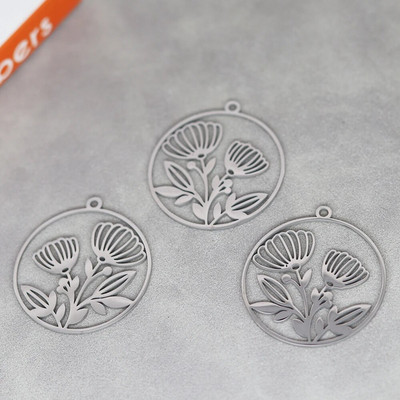 3PCS Art Line Flower DIY Vintage Φούντες Σκουλαρίκι Κρεμαστό Γούρια από ανοξείδωτο ατσάλι για Κολιέ κατασκευής κοσμημάτων Γυναικείο αξεσουάρ για κορίτσια