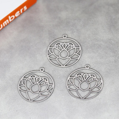 3PCS Art Line Flower DIY Vintage Φούντες Σκουλαρίκι Κρεμαστό Γούρια από ανοξείδωτο ατσάλι για Κολιέ κατασκευής κοσμημάτων Γυναικείο αξεσουάρ για κορίτσια