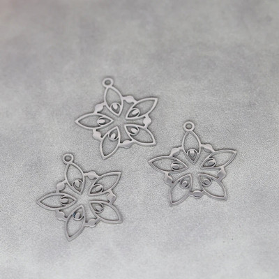3PCS Art Line Flower DIY Vintage Φούντες Σκουλαρίκι Κρεμαστό Γούρια από ανοξείδωτο ατσάλι για Κολιέ κατασκευής κοσμημάτων Γυναικείο αξεσουάρ για κορίτσια