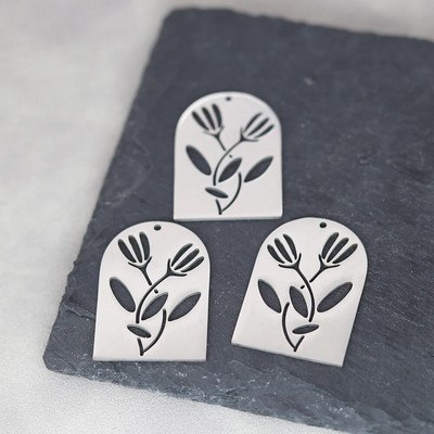 3PCS Art Line Flower DIY Vintage Φούντες Σκουλαρίκι Κρεμαστό Γούρια από ανοξείδωτο ατσάλι για Κολιέ κατασκευής κοσμημάτων Γυναικείο αξεσουάρ για κορίτσια