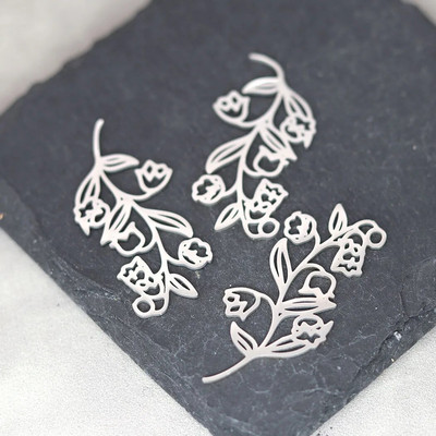 3PCS Art Line Flower DIY Vintage Φούντες Σκουλαρίκι Κρεμαστό Γούρια από ανοξείδωτο ατσάλι για Κολιέ κατασκευής κοσμημάτων Γυναικείο αξεσουάρ για κορίτσια