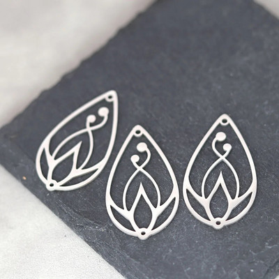 3PCS Art Line Flower DIY Vintage Φούντες Σκουλαρίκι Κρεμαστό Γούρια από ανοξείδωτο ατσάλι για Κολιέ κατασκευής κοσμημάτων Γυναικείο αξεσουάρ για κορίτσια