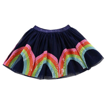1-7Y Baby Tutu Φούστα Fashion Girl Print Tutu Tulle Φούστα για κορίτσια Rainbow Sequin Φούστες Kids Dance Voile Tutus Girl Shiny φούστα