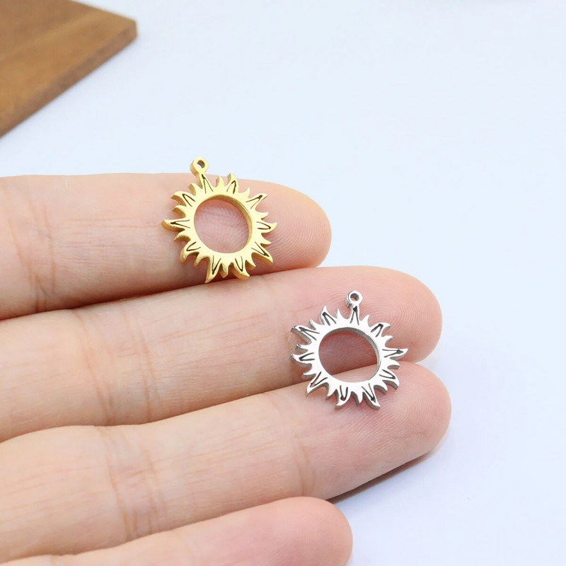 10 tk roostevabast terasest läikivast peegliga poleeritud päikese ehted ripats DIY käsitöö veekindel allergiavastane