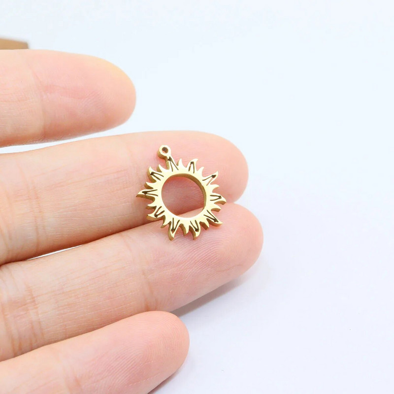 10 tk roostevabast terasest läikivast peegliga poleeritud päikese ehted ripats DIY käsitöö veekindel allergiavastane