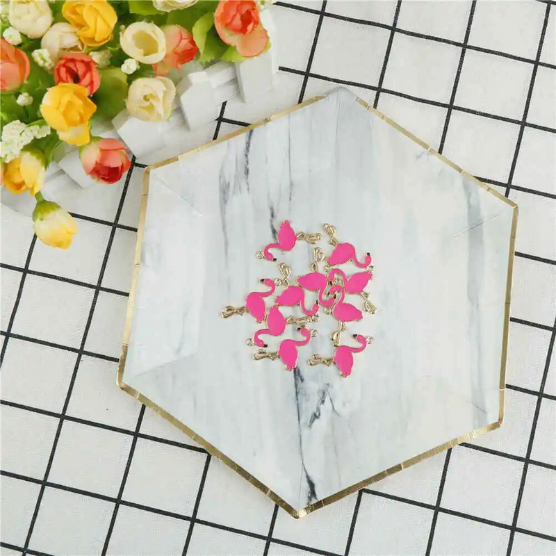 10 vnt. Madingo lydinio flamingo voverės emalio žavesys Puikūs „pasidaryk pats“ pakabukai, rankų darbo papuošalai, skirti kaklo apyrankei