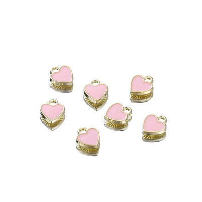 50Pcs/Lot Love Shape Legura Drop Oil Privjesak Emajl Srce Charm Privjesci za DIY Ogrlica Narukvica Dodaci za izradu nakita