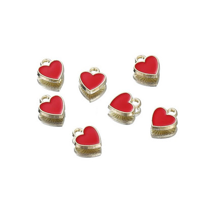 50Pcs/Lot Love Shape Legura Drop Oil Privjesak Emajl Srce Charm Privjesci za DIY Ogrlica Narukvica Dodaci za izradu nakita