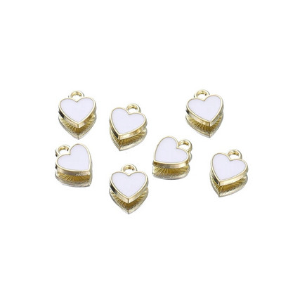 50Pcs/Lot Love Shape Legura Drop Oil Privjesak Emajl Srce Charm Privjesci za DIY Ogrlica Narukvica Dodaci za izradu nakita