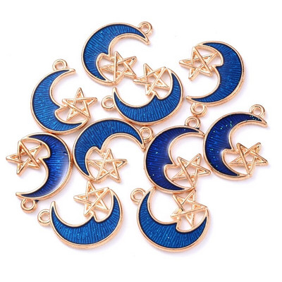 10Pcs 10*17mm Emajl Slatki privjesci Privjesak za izradu nakita Mjesečeva legura Metalna kap uljani nalazi za ogrlicu Narukvica