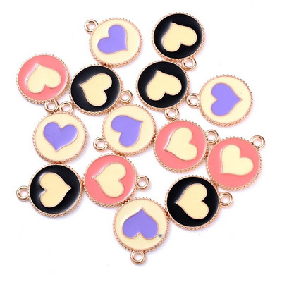 10Pcs 10*17mm Emajl Slatki privjesci Privjesak za izradu nakita Mjesečeva legura Metalna kap uljani nalazi za ogrlicu Narukvica