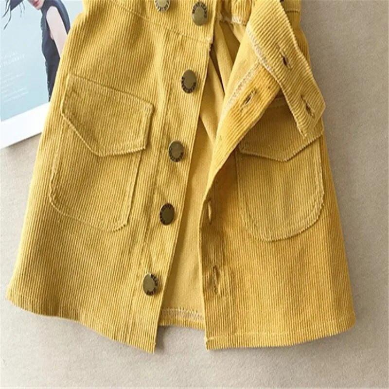 Beebitüdruku seelik kevadine ja sügisene laste velvetseelikPuuvillane hall sametseelik Lasteriided