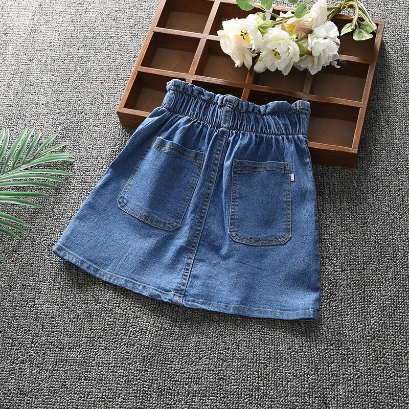 Tüdrukute seelik Suvine Denim Tüdrukute Kook Mini Pettiseelik Sobib vanusele 1-6 10 12 14 aastat vana