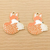 10 τμχ Γούρι αλεπούς σμάλτου για προμήθειες κατασκευής κοσμημάτων Μαζικά γούρια σκουλαρίκι ζώων Kawaii βραχιόλι Κρεμαστό κολιέ Αξεσουάρ χειροτεχνίας