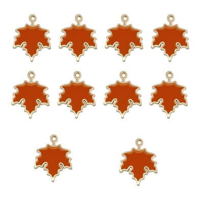 10 τμχ Φθινοπωρινά Φύλλα σφενδάμου Γούρια από κράμα σμάλτο των Ευχαριστιών Μενταγιόν κολοκύθας με φύλλα σφενδάμου για κοσμήματα Δημιουργία ευρημάτων Χειροτεχνία