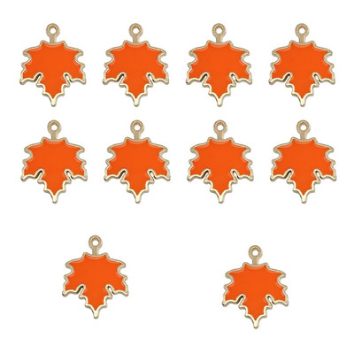 10 τμχ Φθινοπωρινά Φύλλα σφενδάμου Γούρια από κράμα σμάλτο των Ευχαριστιών Μενταγιόν κολοκύθας με φύλλα σφενδάμου για κοσμήματα Δημιουργία ευρημάτων Χειροτεχνία