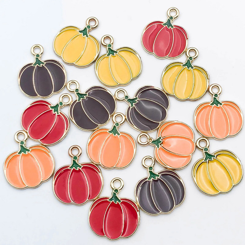 10 τμχ Φθινοπωρινά Φύλλα σφενδάμου Γούρια από κράμα σμάλτο των Ευχαριστιών Μενταγιόν κολοκύθας με φύλλα σφενδάμου για κοσμήματα Δημιουργία ευρημάτων Χειροτεχνία