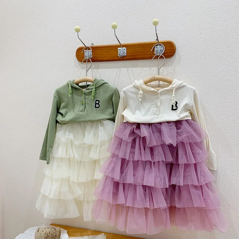 Moodne võrk seelik tüdrukutele poolseelik laste kook kohev tutu seelik printsess pits ebaregulaarne võrk seelik vikerkaar võrk seelikud kiht