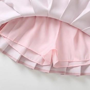 Нова лятна памучна пола за момичета Детски плисирани дрехи Танцови къси поли Пролет Есен Бебешки момичета Чуждестранни летни поли