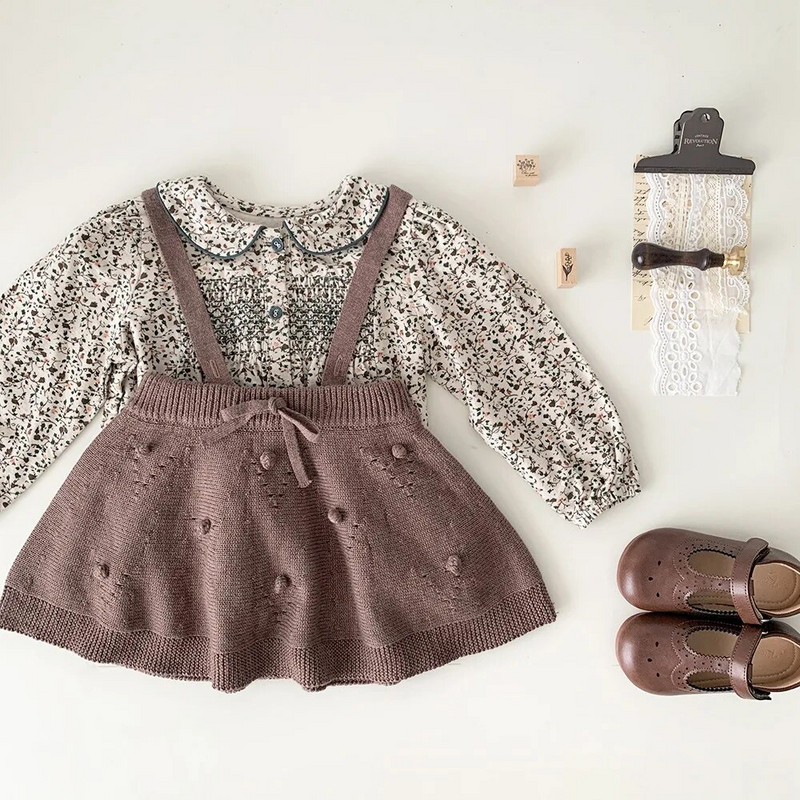 deer jonmi 2023 Uus sügisene mudilaste tüdrukute kootud sukad seelikud Korea stiilis ühevärviline laste seelik A-kujuline