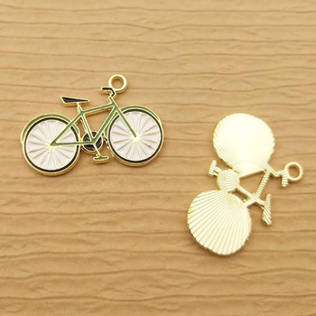 10τμχ Γούρι ποδηλάτου για κοσμήματα κατασκευής σμάλτο κολιέ κρεμαστά βραχιόλι Σκουλαρίκια αξεσουάρ Diy Craft Supplies Μεταλλικά Υλικά