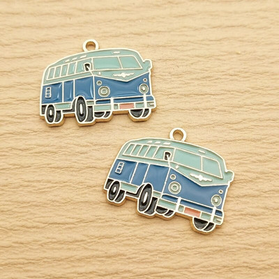 10 komada Autobus Bicikl Emajl privjesak za pribor za izradu nakita Slatka naušnica Privjesak Narukvica Ogrlica privjesak Diy dodaci